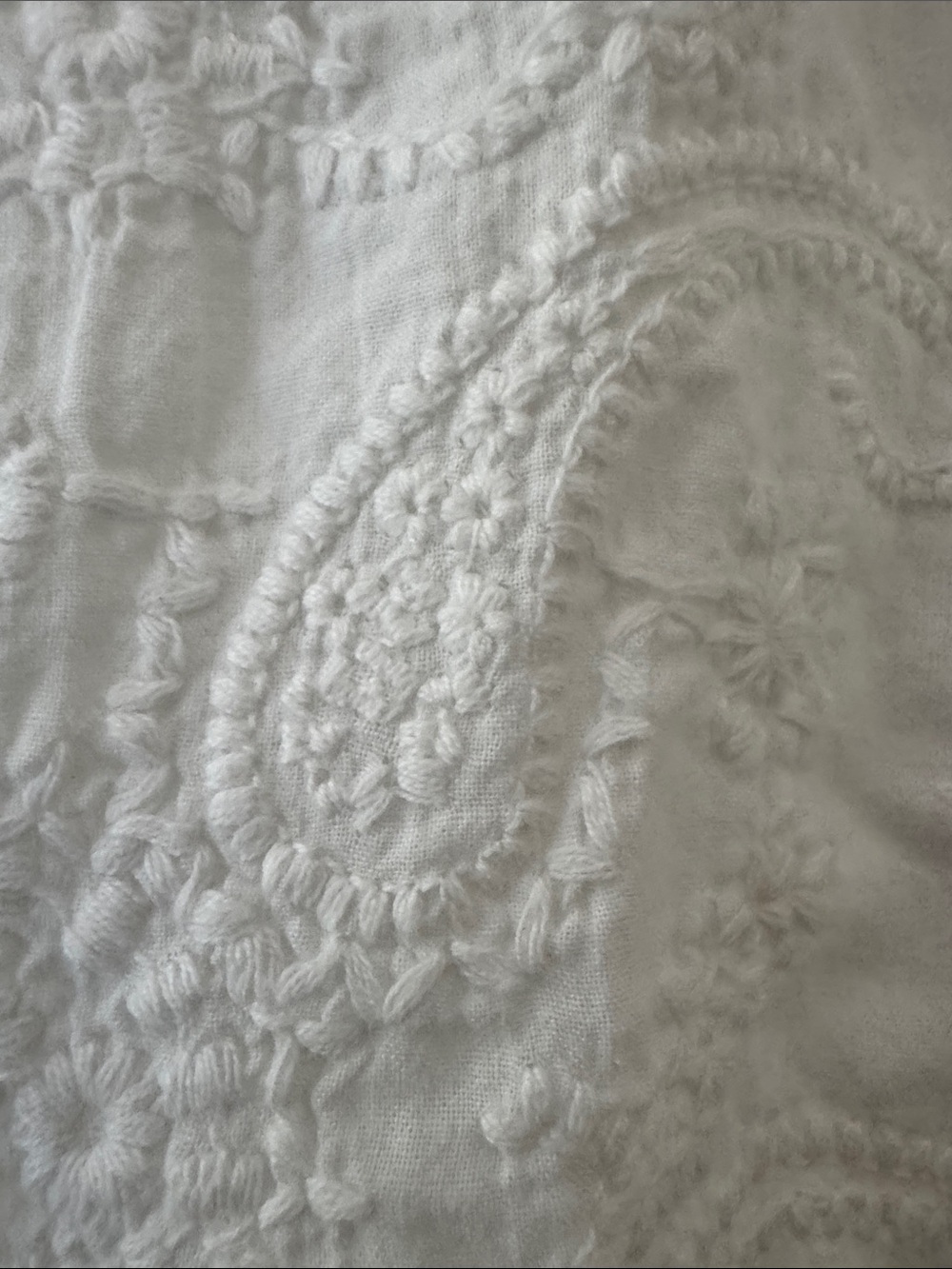 Democracy White Embroidered Long-Sleeve Henley Tee - Picture 3 of 6
